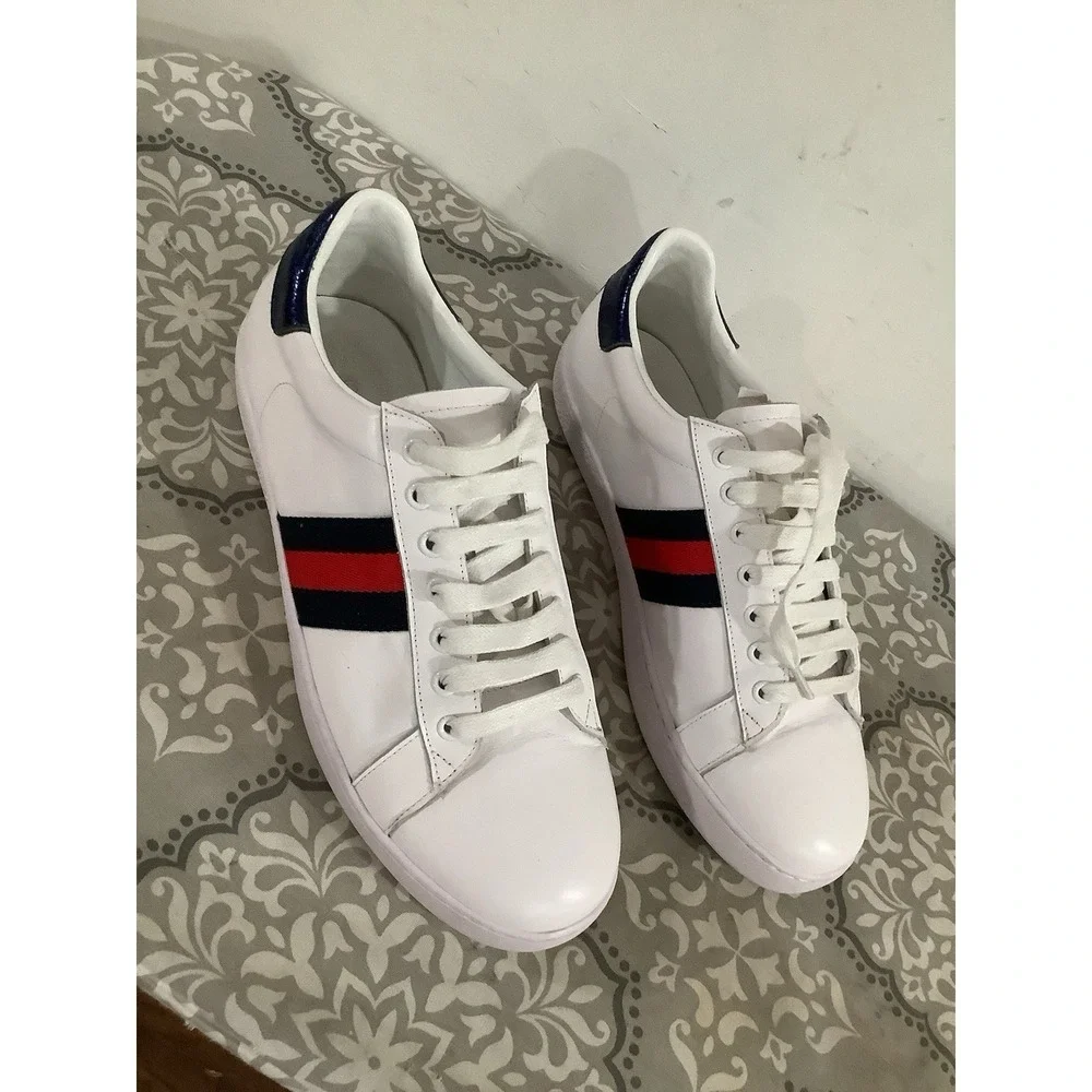 Gucci White Leather Lace Up Sneakers | Men's Size 39-40 (9us)